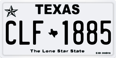 TX license plate CLF1885