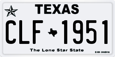 TX license plate CLF1951