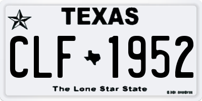TX license plate CLF1952