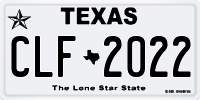 TX license plate CLF2022