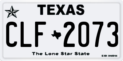 TX license plate CLF2073