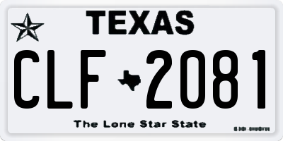 TX license plate CLF2081