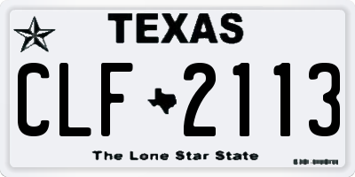 TX license plate CLF2113