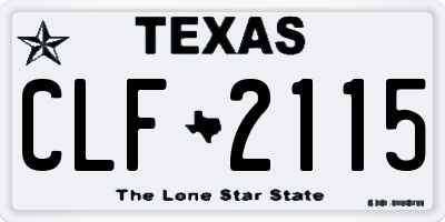 TX license plate CLF2115