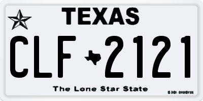 TX license plate CLF2121