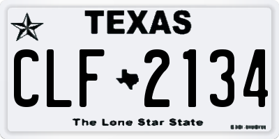 TX license plate CLF2134