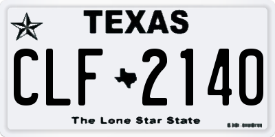 TX license plate CLF2140