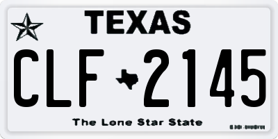 TX license plate CLF2145
