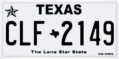 TX license plate CLF2149