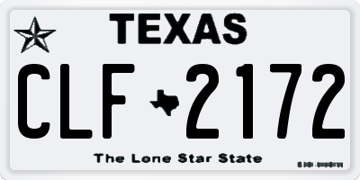 TX license plate CLF2172