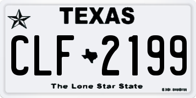 TX license plate CLF2199