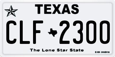 TX license plate CLF2300