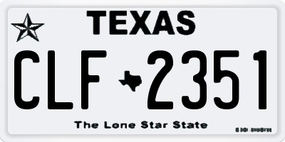 TX license plate CLF2351