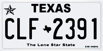 TX license plate CLF2391
