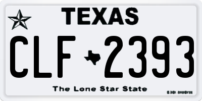 TX license plate CLF2393