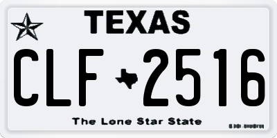 TX license plate CLF2516