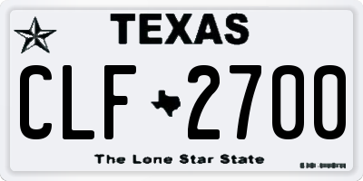 TX license plate CLF2700
