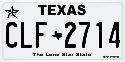TX license plate CLF2714