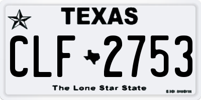 TX license plate CLF2753