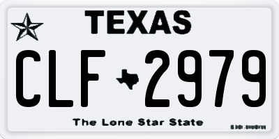 TX license plate CLF2979