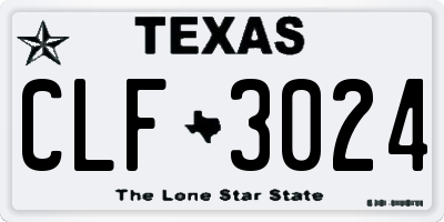 TX license plate CLF3024