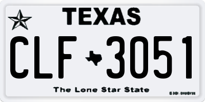 TX license plate CLF3051