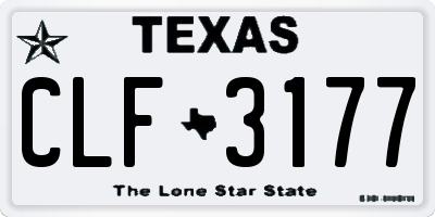 TX license plate CLF3177