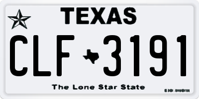 TX license plate CLF3191