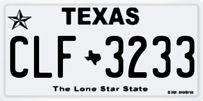 TX license plate CLF3233
