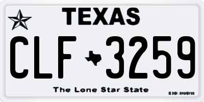 TX license plate CLF3259