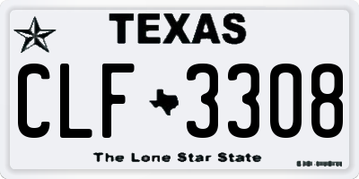 TX license plate CLF3308