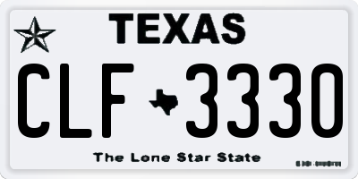 TX license plate CLF3330