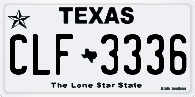TX license plate CLF3336