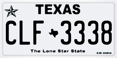TX license plate CLF3338