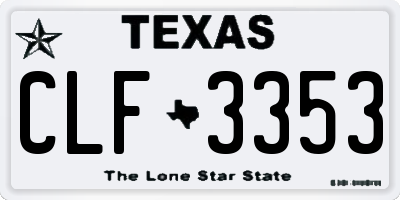TX license plate CLF3353