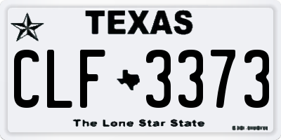 TX license plate CLF3373
