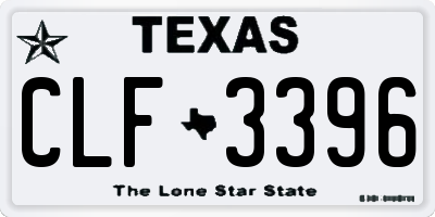 TX license plate CLF3396