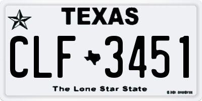 TX license plate CLF3451