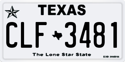TX license plate CLF3481