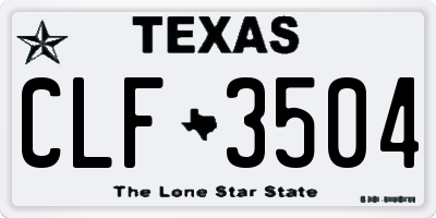 TX license plate CLF3504