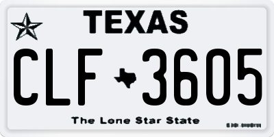 TX license plate CLF3605