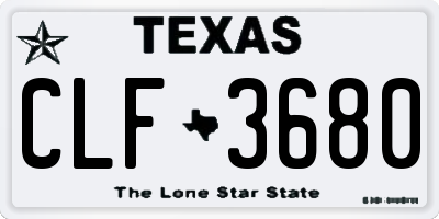 TX license plate CLF3680