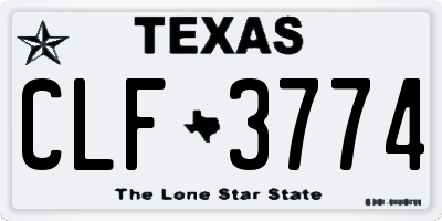 TX license plate CLF3774