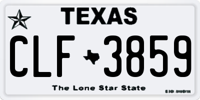 TX license plate CLF3859