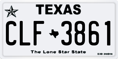 TX license plate CLF3861