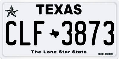 TX license plate CLF3873