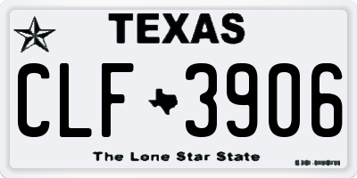 TX license plate CLF3906