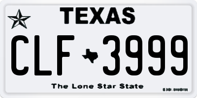 TX license plate CLF3999
