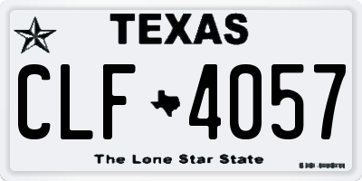 TX license plate CLF4057