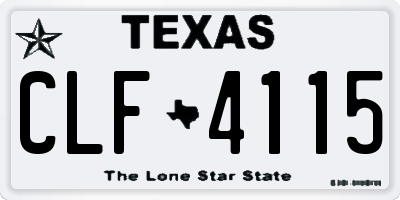 TX license plate CLF4115
